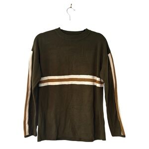 Canyon River Blues Olive Green Striped Acrylic Sweater Men’s Size Medium